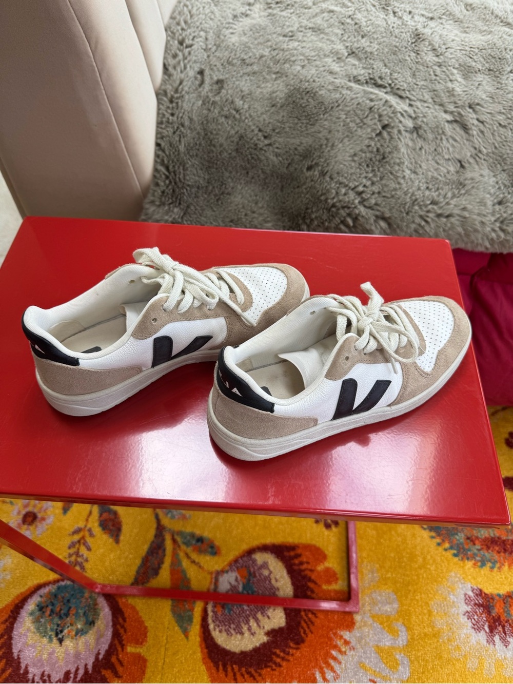 Veja Beige, White & Black Women’s V-Style Sneakers